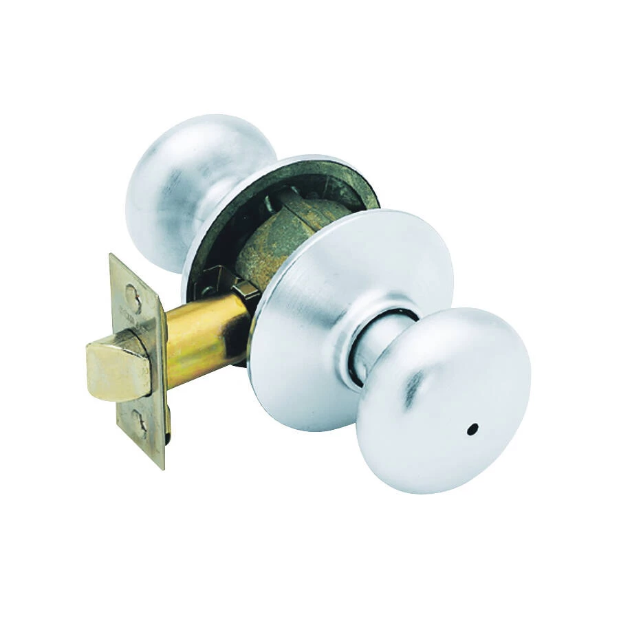 1-3/8 To 1-3/4-Inch Satin Chrome Privacy Door Knob 4 1-3/8 To 1-3/4-Inch Satin Chrome Privacy Door Knob - Image 2