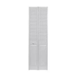 30 X 80-Inch White Seabrooke PVC Louver-Over-Panel Bifold Door