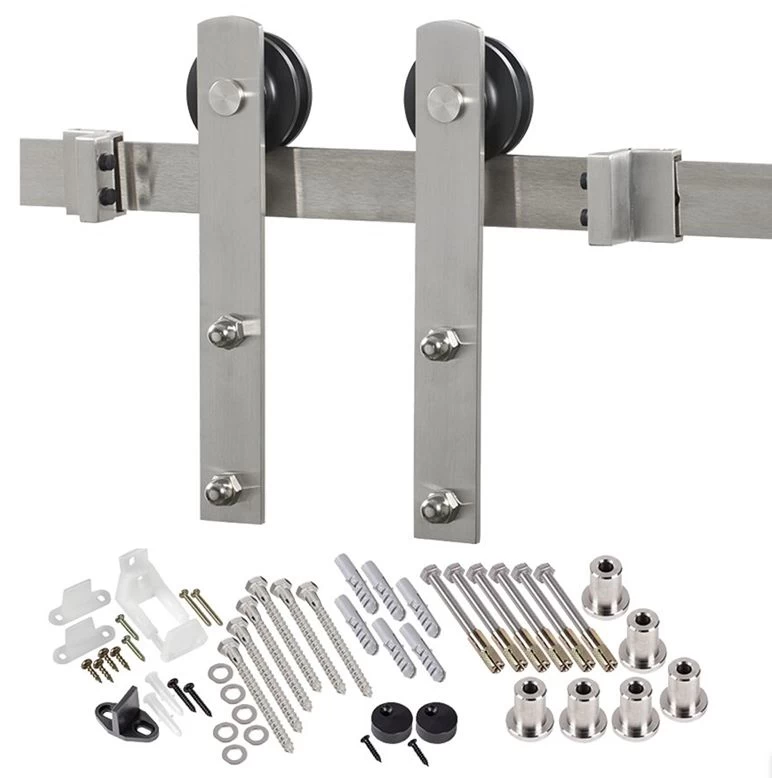 8-Foot Stainless Steel Straight Strap Barn Door Hardware Kit 3 8-Foot Stainless Steel Straight Strap Barn Door Hardware Kit
