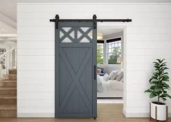 72-Inch Matte Black Designer Interior Barn Door Kit -Home-Building Hardware 2147999 ep 1635218224 3