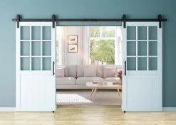 72-Inch Matte Black Designer Interior Barn Door Kit -Home-Building Hardware 2147999 ep 1635218225 5