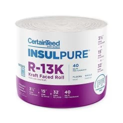 3-1/2 X 15-Inch X 32-Foot R13 Insulpure Kraft Faced Fiberglass Insulation Batts, 40-Square Foot