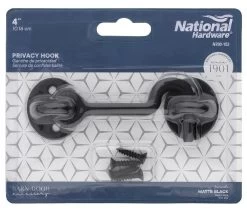 4-Inch Matte Black Privacy Hook