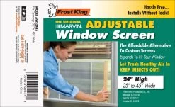 24-Inch High Adjustable Window Screen, 25 To 45-Inch Wide