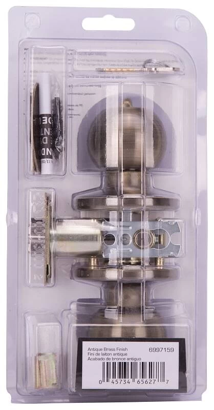 Antique Brass T3 Entry Knob Lockset 3 Antique Brass T3 Entry Knob Lockset