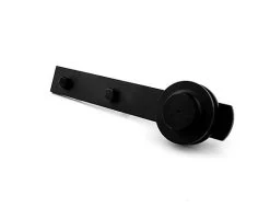 Black Powder Coated Straight Strap Sliding Barn Door Hardware