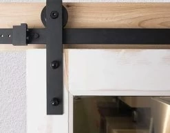 Bent Black Strap Sliding Barn Door Hardware