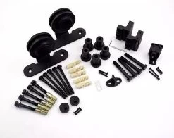 Black Top Mount Sliding Barn Door Hardware