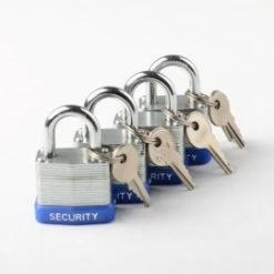 4-Piece 30-Mm Laminated Padlock Set With Short Shank