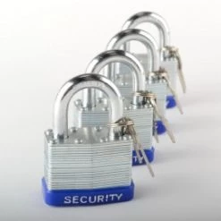 4-Piece 50-Mm Laminated Padlock Set With Short Shank