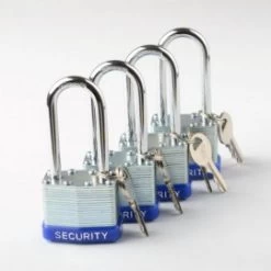 4-Piece 40-Mm Laminated Padlock Set With Long Shank