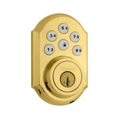 909 3 Smt SmartCode™ Electronic Deadbolt Polished Brass