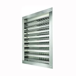 24-Inch X 14-Inch Rough Opening Silver Aluminum Dual Louver