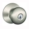 1-3/8 To 1-3/4-Inch Thick Door Satin Nickel Brass/Zinc Keyed Entry Knob