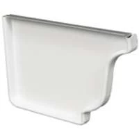 White Left Hand Gutter End Cap 5 In