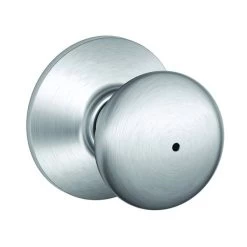 1-3/8 To 1-3/4-Inch Satin Chrome Privacy Door Knob