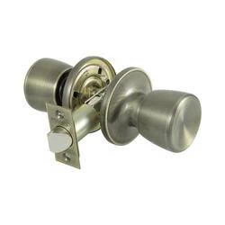 Door Knob, 1/4 In Strike, Metal, Antique Brass 3 Door Knob, 1/4 In Strike, Metal, Antique Brass