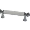Richelieu 3-Inch Chrome & White Traditional Ceramic And Metal Pull -Home-Building Hardware 7249311