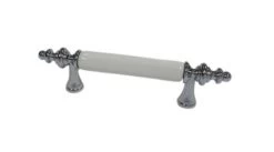 Richelieu 3-Inch Chrome & White Traditional Ceramic And Metal Pull