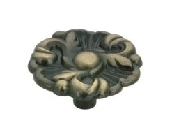 Richelieu 38mm Burnished Brass Traditional Metal Knob