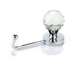 Richelieu 105mm X 40mm Clear & Chrome Contemporary Acrylic And Metal Hook