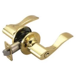 Polished Brass Spingdale Keyed Entry Lever