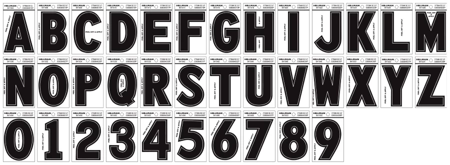 Hillman G - 3 In Black Vinyl Peel-Off Letters And Numbers 3 Hillman G - 3 In Black Vinyl Peel-Off Letters And Numbers