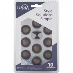 1-1/8-Inch Brushed Oil-Rubbed Bronze Cabinet Knob 10-Pack