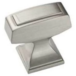 Amerock 1-1/4-Inch Square Knob Mulholland Satin Nickel