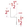 10-Foot X 3-Inch 26-Gauge White Double Angle Trim -Home-Building Hardware DoubleAngletrimHI
