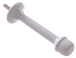 3-Inch White Standard Base Polybagged Spring Door Stop