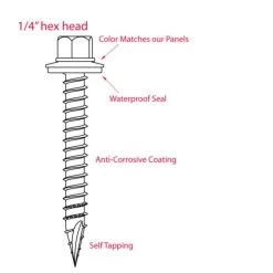 1-1/2-Inch Tan Metal To Wood Screws 250-Pack