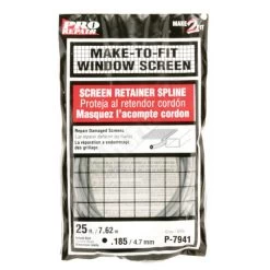 25-Foot .185 Diameter Gray Screen Retainer Spline