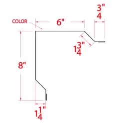 20-Foot X 3-Inch 26-Gauge Rake And Corner Trim 9 20-Foot X 3-Inch 26-Gauge Rake And Corner Trim -Home-Building Hardware RakeCornertrimHI