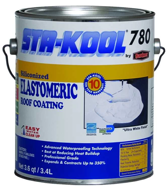 White Sta-Kool Elastomeric Pro Roof Coating .9-Gallon 3 White Sta-Kool Elastomeric Pro Roof Coating .9-Gallon