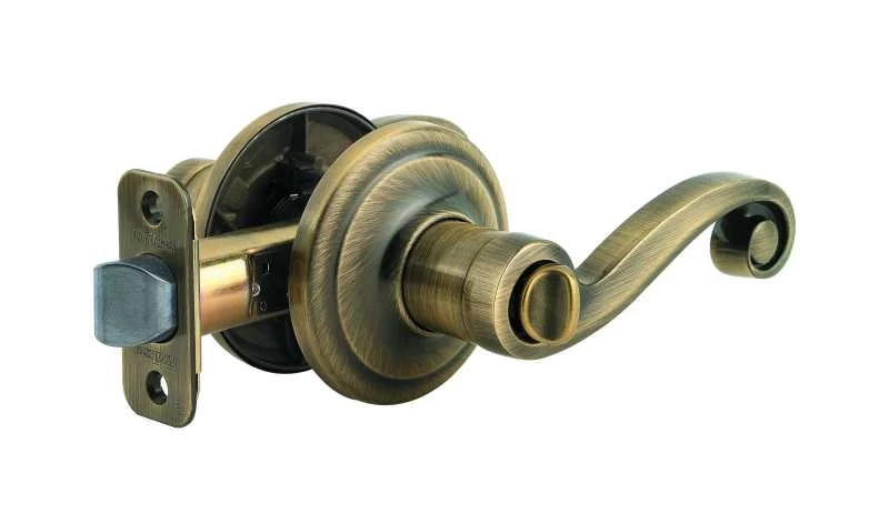 Lido Antique Brass Privacy Bed & Bath Knob 3 Lido Antique Brass Privacy Bed & Bath Knob