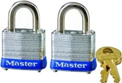 Master Lock 1-1/2-Inch Pin Tumbler Steel Keyed Alike Padlock 2-Pack
