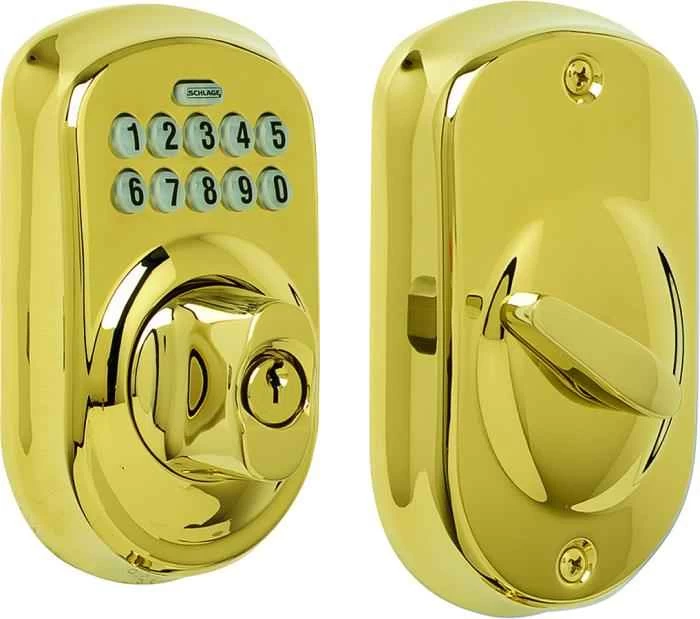 Electronic Deadbolt Lt Brass 3 Electronic Deadbolt Lt Brass