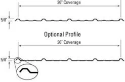 38 In X 17 Ft 29 Gauge Pro Panel II Ribbed Panel, Painted