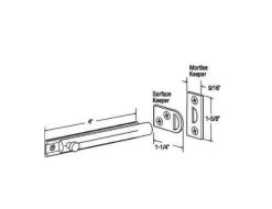 Defender Security 4-Inch Satin Nickel Surface Slide Bolt
